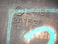 French M4A2 Sherman Normandy Tank Museum differential casting mark.JPG