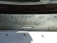 M4A1 Sherman PCF Balmoral Green firewall casting mark.JPG