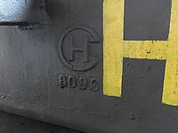 M4A1 Sherman PSC Balmoral Green turret rear casting mark.JPG