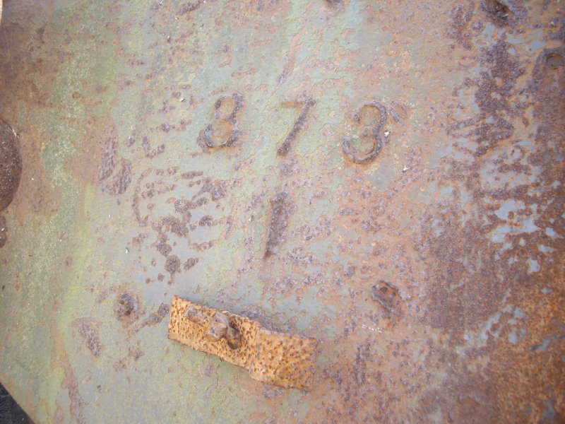 M4A1 Sherman SN 38814 Biville turret side casting mark.JPG