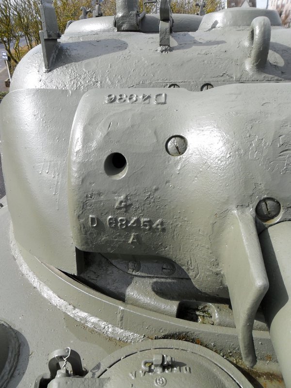 M4A2 Sherman Ecouche mantlet casting mark.JPG