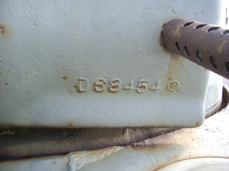M4A2 Sherman Varreville mantlet casting mark.JPG