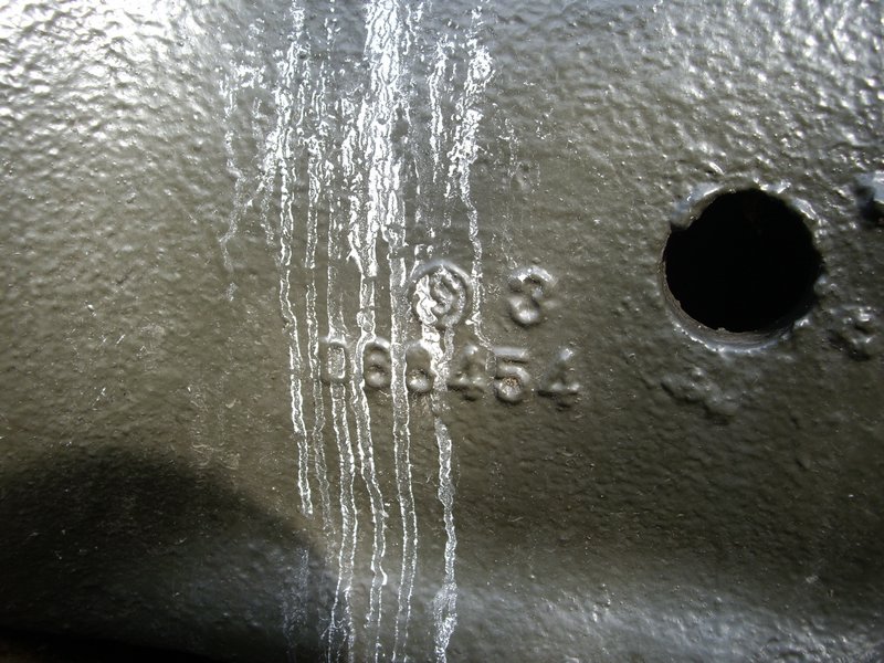M4A1E9 Sherman Woensdrecht mantlet casting mark.JPG