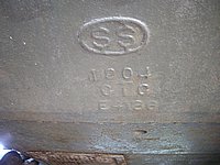 M4A1E9 Sherman Woensdrecht differential casting mark.JPG