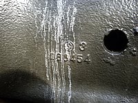 M4A1E9 Sherman Woensdrecht mantlet casting mark.JPG