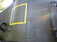M4A1E9 Sherman Woensdrecht turret side casting mark.JPG